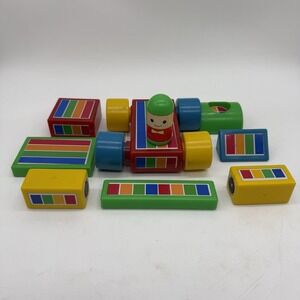 Playwell Hilco Multicolour Magnetic Figure Car & Blocks Retro Toy Lot Vintage